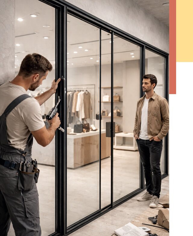 Стеклянные перегородки для магазинов в Сафоново от 8403 руб. под ключ | ОТДЕЛОЧНИК-Сфн