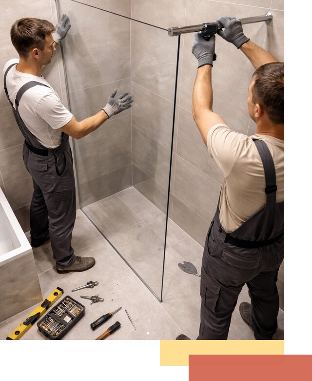 Стеклянные перегородки для душа в Сафоново — изготовление и монтаж