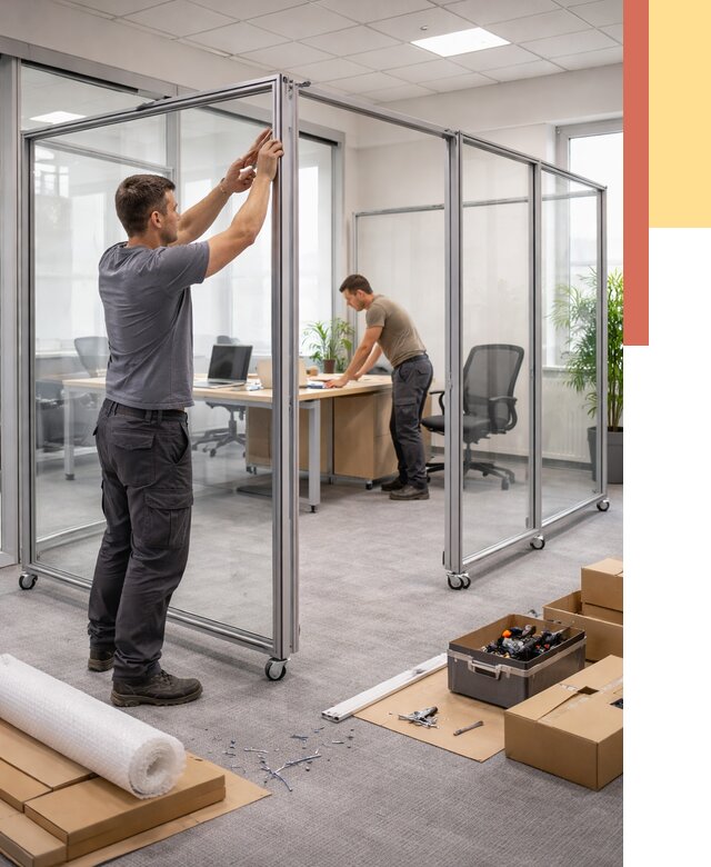 Мобильные офисные перегородки в Сафоново от 12810 руб. — установка под ключ | ОТДЕЛОЧНИК-Сфн