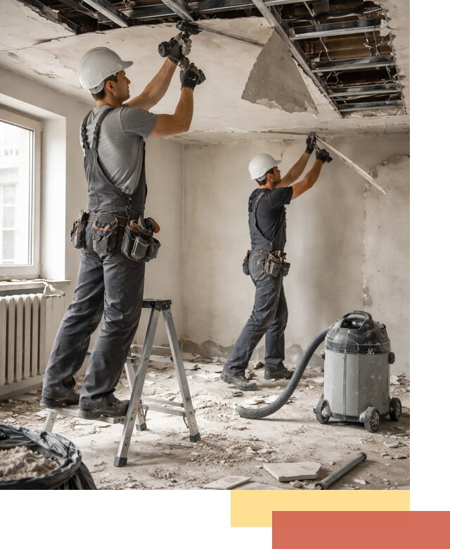 Демонтаж гипсокартонного потолка в Сафоново быстро и аккуратно