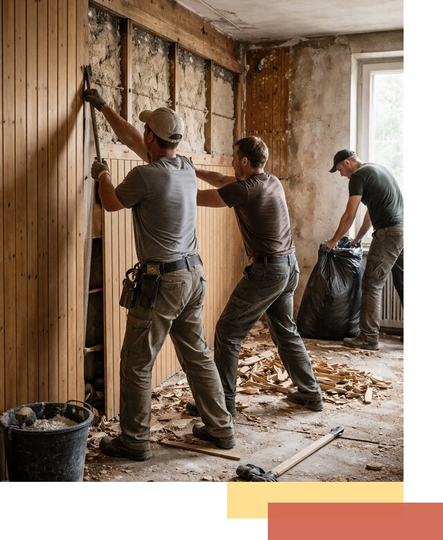 Демонтаж вагонки и вывоз материалов в Сафоново