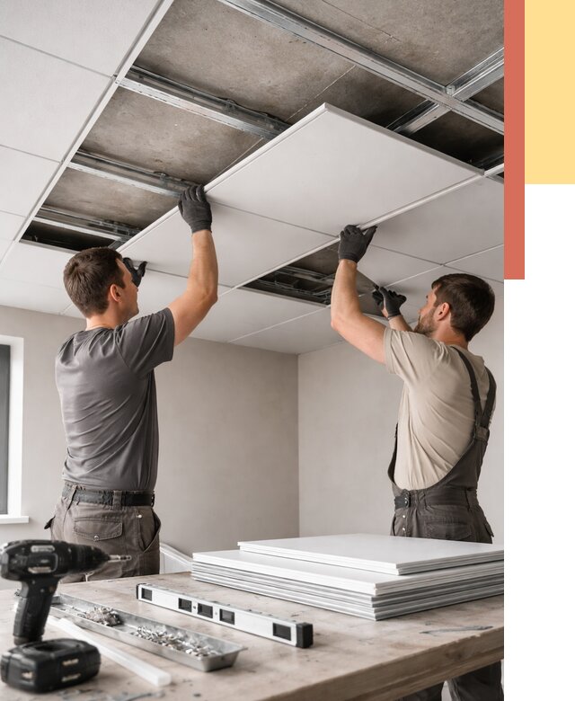 Монтаж кассетного потолка в Сафоново от 4612 руб/м2 — установка и сборка | ОТДЕЛОЧНИК-Сфн