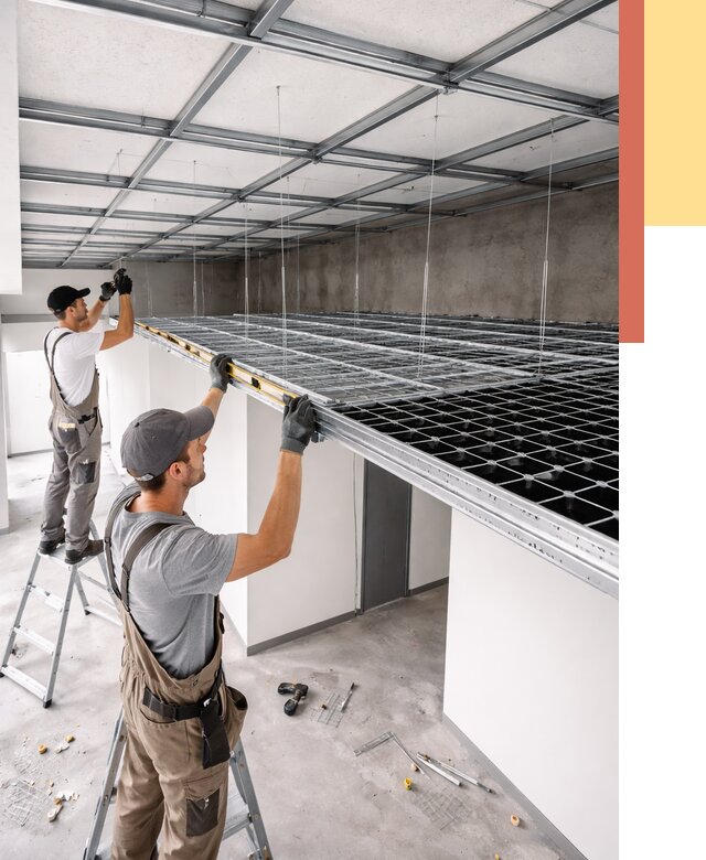 Монтаж потолка грильято в Сафоново от 461 руб./м² — быстрая сборка под ключ | ОТДЕЛОЧНИК-Сфн