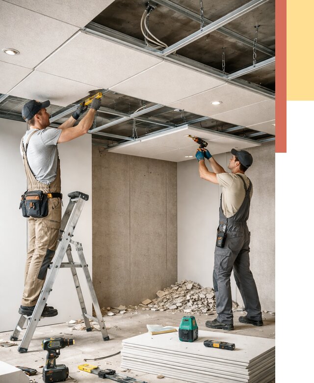 Монтаж акустического потолка в Сафоново от 6661 руб/м2 — быстро и недорого | ОТДЕЛОЧНИК-Сфн