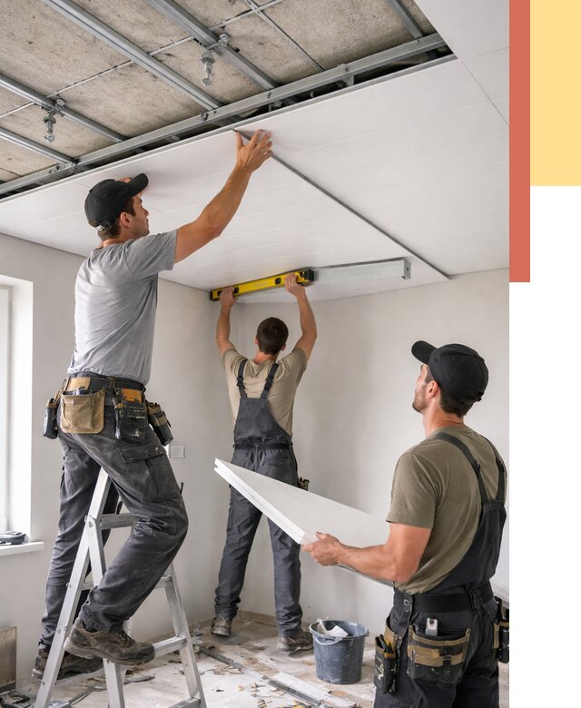 Монтаж потолка из ПВХ панелей в Сафоново от 3587 руб./м2 — быстро и недорого | ОТДЕЛОЧНИК-Сфн