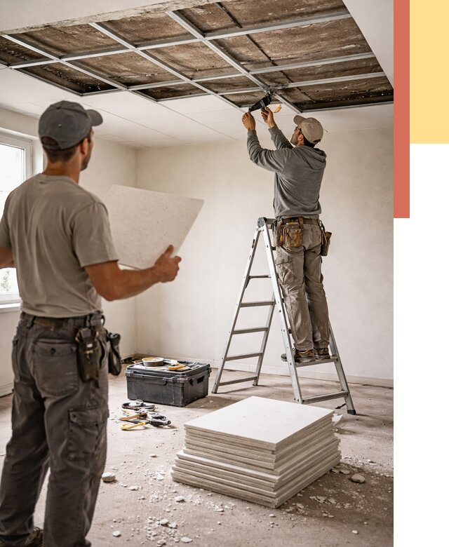 Замена плит подвесного потолка в Сафоново от 1793 руб. быстро и недорого | ОТДЕЛОЧНИК-Сфн