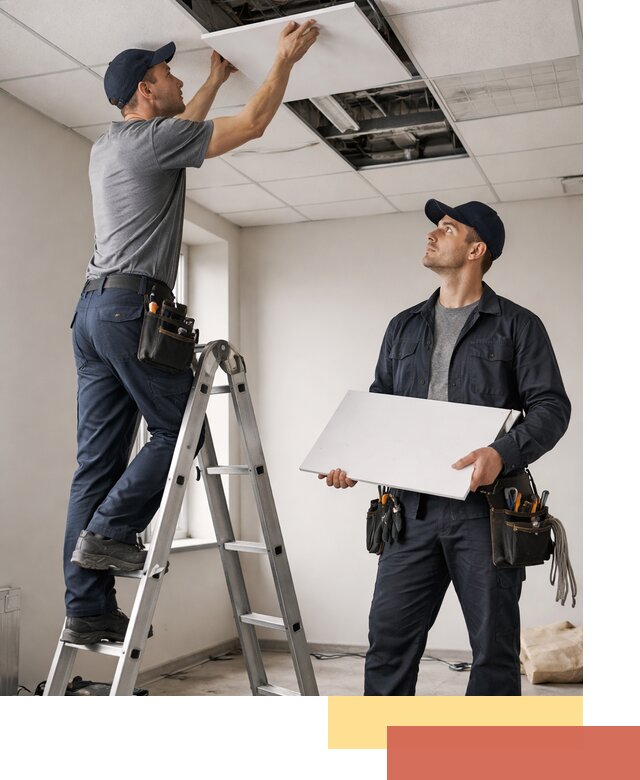 Обслуживание подвесного потолка в Сафоново — ремонт и чистка