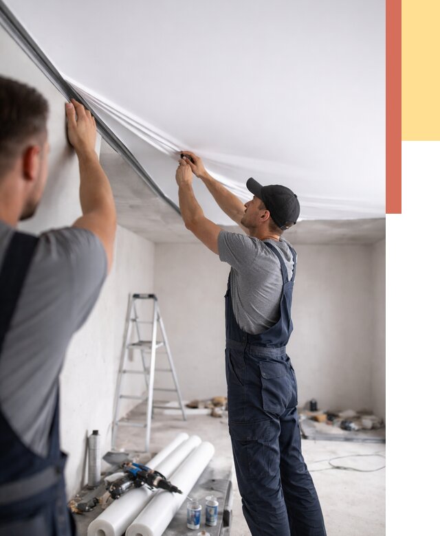 Монтаж матового натяжного потолка в Сафоново от 4612 руб./м² — быстро и недорого | ОТДЕЛОЧНИК-Сфн