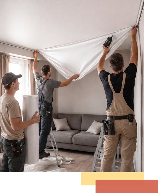 Монтаж сатинового натяжного потолка в Сафоново качественно и быстро