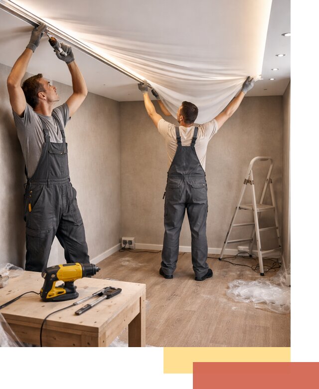 Монтаж натяжного потолка с подсветкой в Сафоново цена и сроки