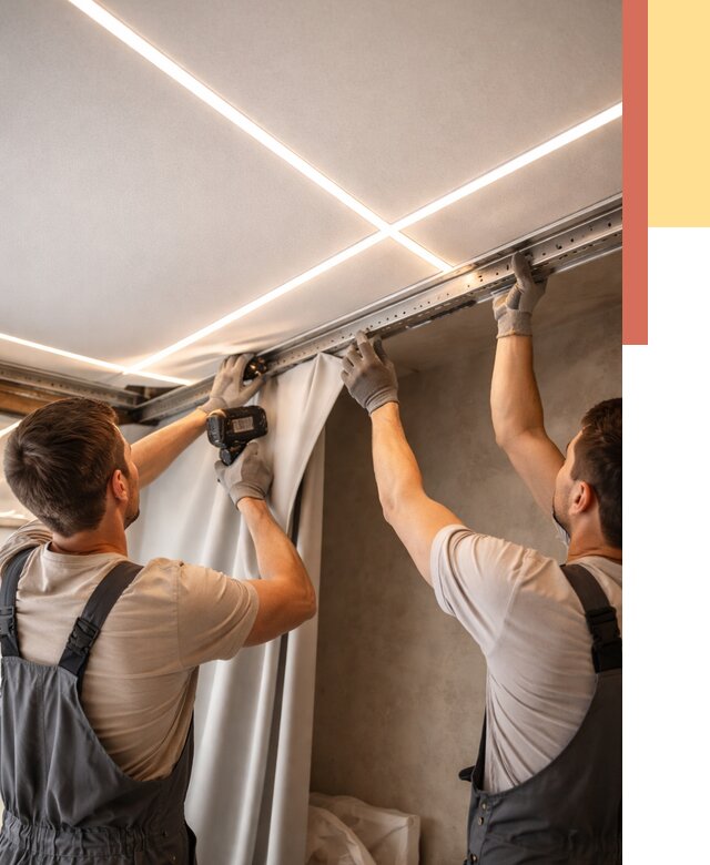 Монтаж натяжного потолка со световыми линиями в Сафоново от 1230 руб. | ОТДЕЛОЧНИК-Сфн