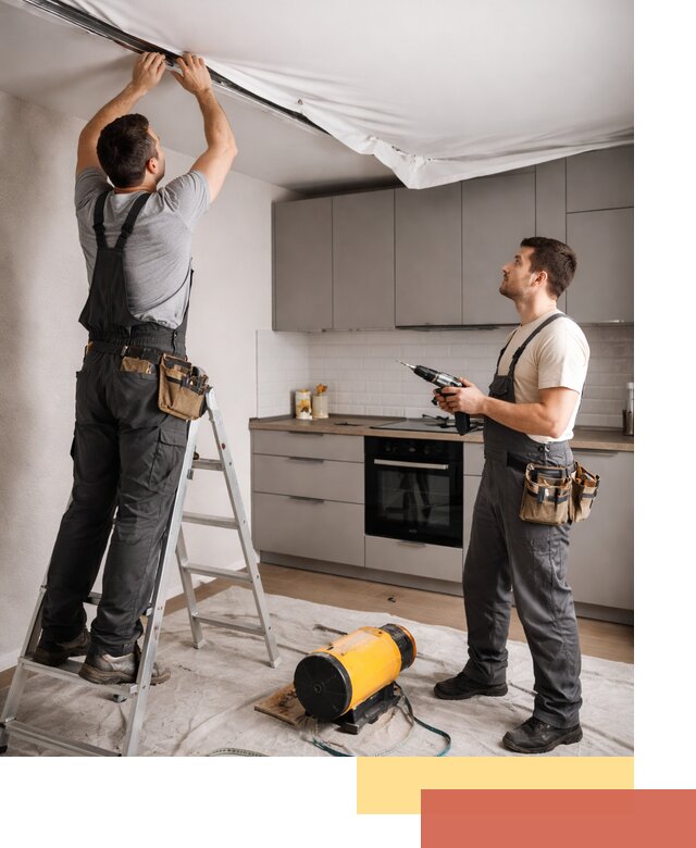 Монтаж натяжного потолка на кухне в Сафоново