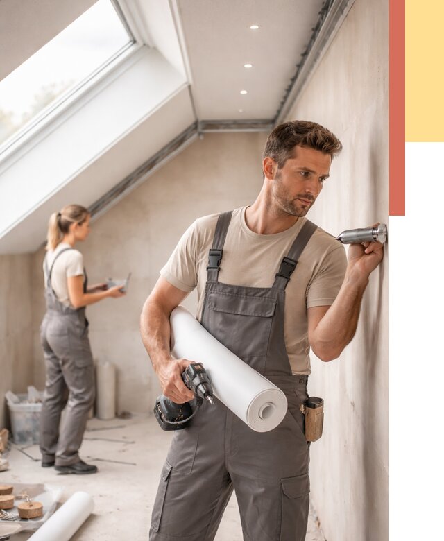 Монтаж натяжного потолка на мансарде в Сафоново от 3587 руб. | ОТДЕЛОЧНИК-Сфн