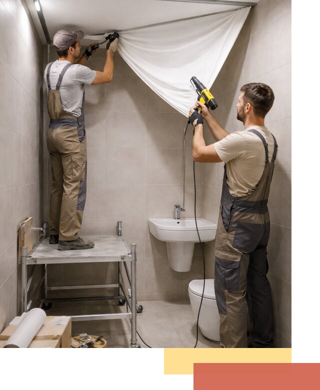 Монтаж натяжного потолка в санузле в Сафоново