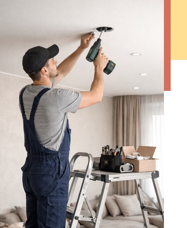 Установка и монтаж точечных светильников в натяжной потолок в Сафоново от 1845 руб. | ОТДЕЛОЧНИК-Сфн