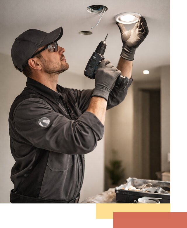 Установка точечных светильников в натяжной потолок в Сафоново