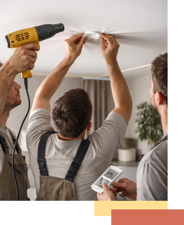 Ремонт прокола полотна натяжного потолка в Сафоново