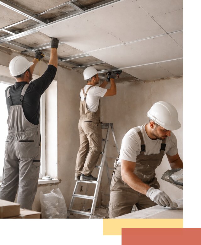 Одноуровневый потолок из гипсокартона в Сафоново — монтаж и отделка