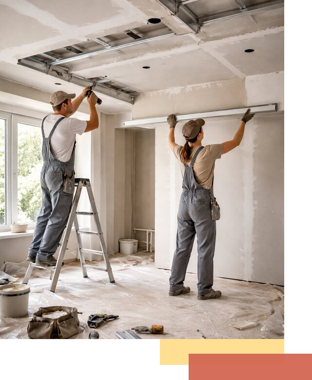 Монтаж многоуровневого потолка из гипсокартона в Сафоново