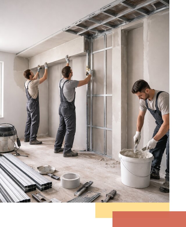 Монтаж потолка из гипсокартона с нишей в Сафоново