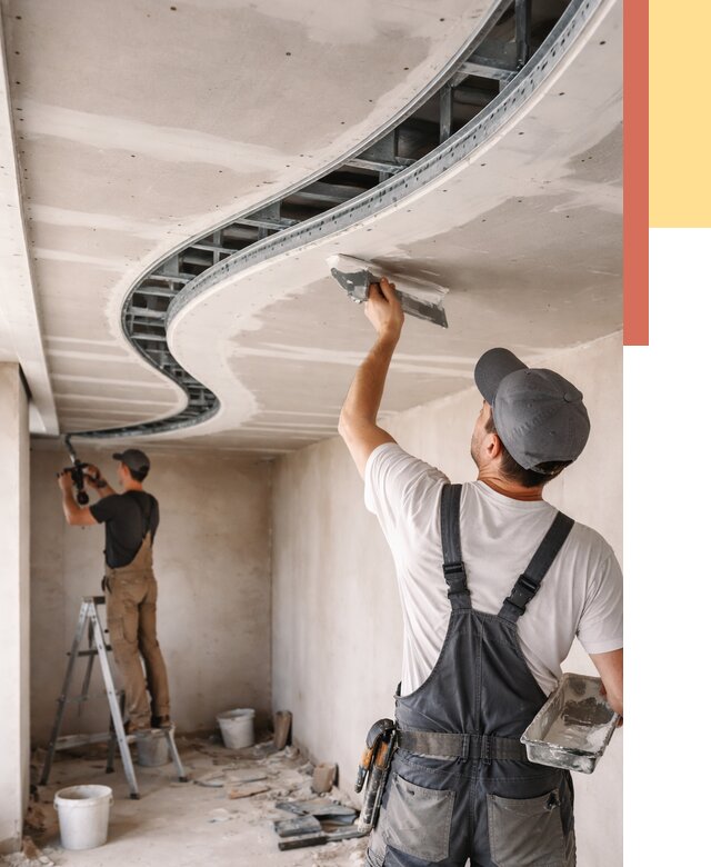 Криволинейный потолок из гипсокартона в Сафоново от 2152 руб./м2 | ОТДЕЛОЧНИК-Сфн