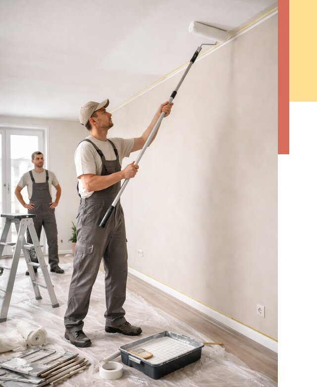 Покраска потолка из гипсокартона в Сафоново от 4612 руб./м2 — услуги под ключ | ОТДЕЛОЧНИК-Сфн