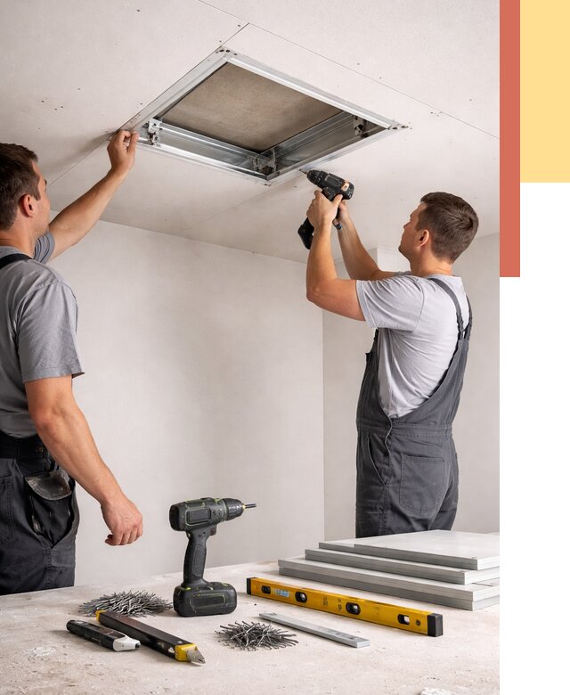 Установка люка в потолок ГКЛ в Сафоново от 2562 руб. под ключ | ОТДЕЛОЧНИК-Сфн