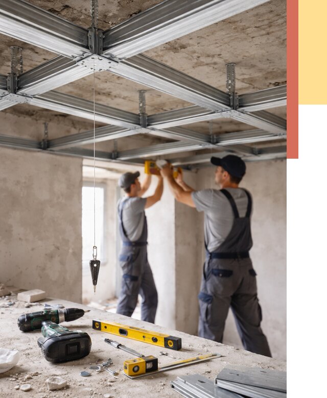 Монтаж каркаса потолка из профиля в Сафоново от 4612 руб. — услуги ОТДЕЛОЧНИК-Сфн