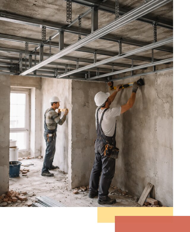 Монтаж каркаса потолка из профильного профиля в Сафоново