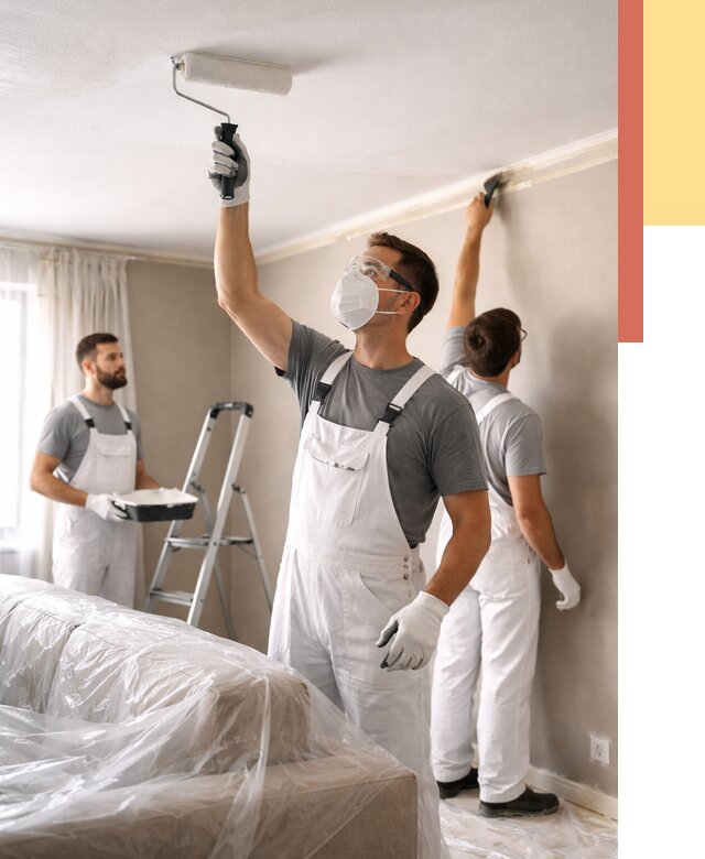 Покраска потолка водоэмельсионной краской в Сафоново от 2255 руб/м² — услуги под ключ | ОТДЕЛОЧНИК-Сфн