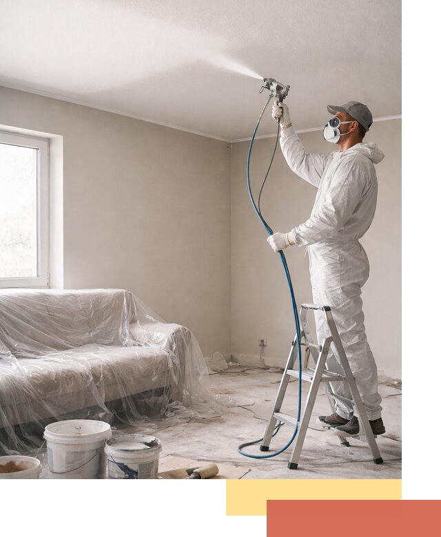 Покраска потолка краскопультом в Сафоново быстро и качественно