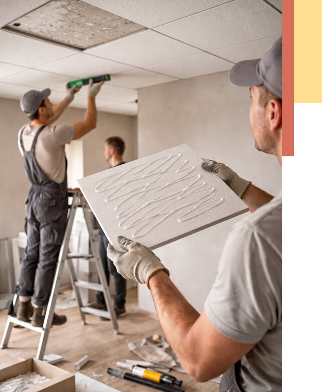 Монтаж потолочной плитки в Сафоново от 4612 руб. — быстро и недорого | ОТДЕЛОЧНИК-Сфн