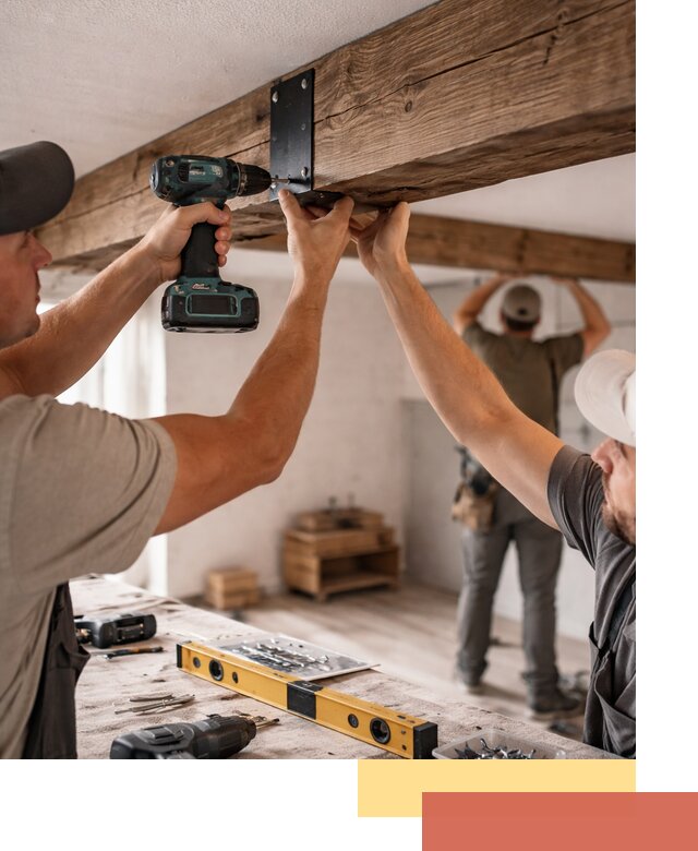 Монтаж декоративных потолочных балок в Сафоново