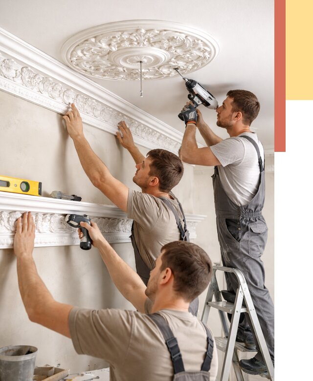 Монтаж лепнины на потолок в Сафоново от 3279 руб. быстро и недорого | ОТДЕЛОЧНИК-Сфн