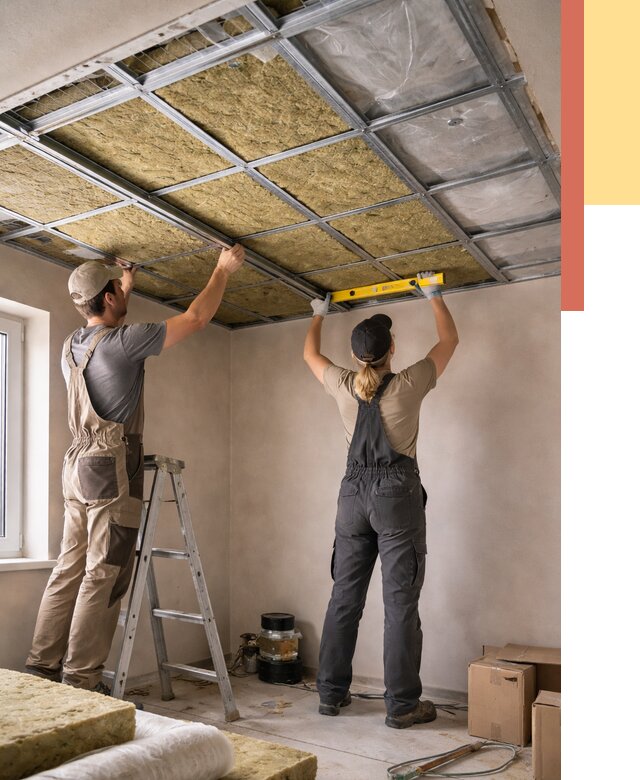 Шумоизоляция потолка в Сафоново от 1281 руб. под ключ — услуги ОТДЕЛОЧНИК-Сфн